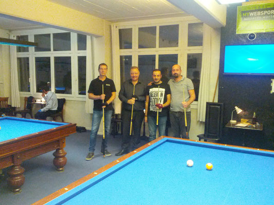 Die Halbfinal-Teilnehmer Gian-Paolo, Torsten, Kenan, Bezhat